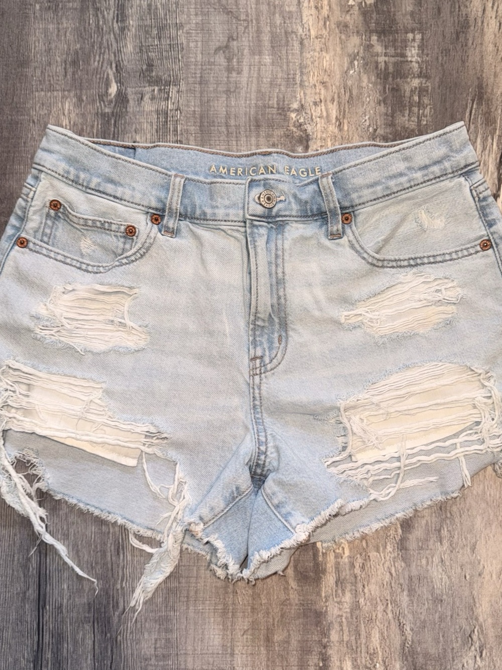 American Eagle AE Strigid Boyfriend Distressed Shorts